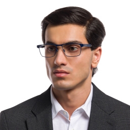Emporio Armani Wide Pillow Eyeglasses in Matte Blue – Product Photo 6