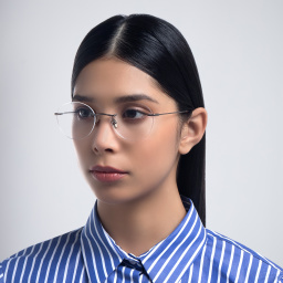 GIORGIO ARMANI Unisex Rimless Round Eyeglasses in Brown – Product Photo 6