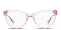 Shop VERSACE Medusa Cat-Eye Eyeglasses in Transparent Pink online.