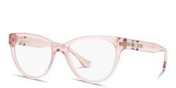 Shop VERSACE Medusa Cat-Eye Eyeglasses in Transparent Pink online.
