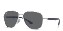 Shop Ray-Ban Unisex Square Sunglasses in Silver online.