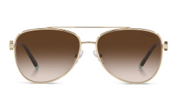 Shop TIFFANY Wide Aviator Sunglasses in Pale Gold online.