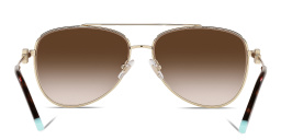 Shop TIFFANY Wide Aviator Sunglasses in Pale Gold online.