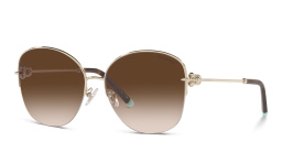 TIFFANY Half-Rim Round Sunglasses in Pale Gold – Product Photo 2