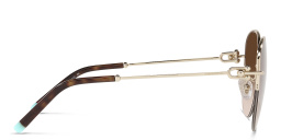 TIFFANY Half-Rim Round Sunglasses in Pale Gold – Product Photo 3