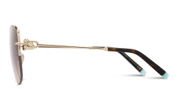 TIFFANY Half-Rim Round Sunglasses in Pale Gold – Product Photo 4