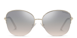 TIFFANY Half-Rim Round Sunglasses in Pale Gold – Product Photo 1