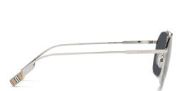 Shop BURBERRY Rectangle Sunglasses in Silver online.