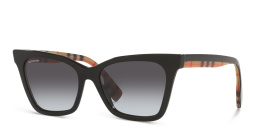Shop BURBERRY Irregular Sunglasses in Black online.