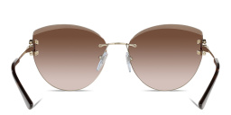 Shop BVLGARI Rimless Cat-Eye Sunglasses in Pale Gold online.