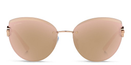 BVLGARI Rimless Cat Eye Sunglasses in Pink Gold – Product Photo 1