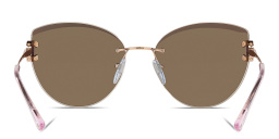 BVLGARI Rimless Cat Eye Sunglasses in Pink Gold – Product Photo 4