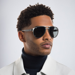 BVLGARI Aviator Sunglasses in Silver – Product Photo 6