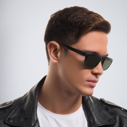 Shop BVLGARI Rectangle Sunglasses in Gunmetal online.