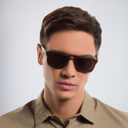 BVLGARI Rectangle Sunglasses in Brown – Product Photo 5