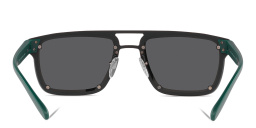 Shop BVLGARI MAGRABi Exclusive Rectangle Sunglasses in Black online.