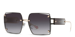 Shop BVLGARI Rimless Square Sunglasses in Rose Gold online.