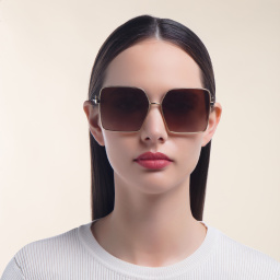 Dolce & Gabbana Oversized Wide Square Sunglasses in Gold – Product Photo 5