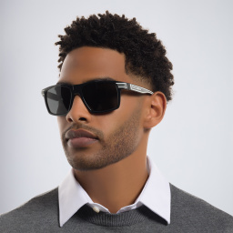 نظارة شمسية بإطار مربع من دولتشي آند غابانا بلون أسود - صورة المنتج 6