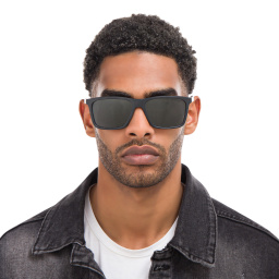 Emporio Armani Rectangle Sunglasses in Matte Black – Product Photo 5