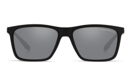 Emporio Armani Rectangle Sunglasses in Matte Black – Product Photo 1