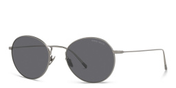 Shop GIORGIO ARMANI Round Sunglasses in Matte Gunmetal online.