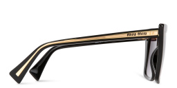 نظارة شمسية بإطار مربع من ميو ميو بلون أسود - صورة المنتج 3