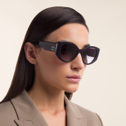 MIU MIU Irregular Sunglasses in Grey Opal – Product Photo 5