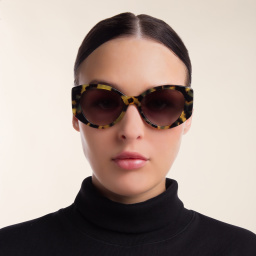 Shop MIU MIU Irregular Sunglasses in Light Havana online.