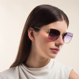 Shop MIU MIU Cat Eye Sunglasses in Antique Gold online.
