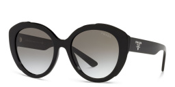 Shop PRADA Round Sunglasses in Black online.