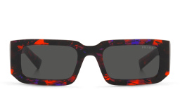 PRADA Logo Rectangle Sunglasses in Abstract Orange – Product Photo 1