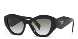 Shop PRADA Irregular Sunglasses in Black online.