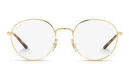Shop Ray-Ban Unisex Round Eyeglasses in Gold online.
