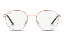 Shop Ray-Ban Unisex Round Eyeglasses in Pink Gold online.