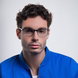 Shop Silhouette Rectangle Eyeglasses in Blue online.