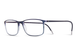 Shop Silhouette Rectangle Eyeglasses in Blue online.