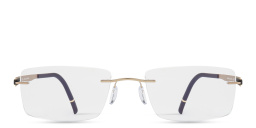 Silhouette Rimless Wide Rectangle Eyeglasses in Gold – Product Photo 1