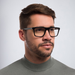 Emporio Armani Rectangle Eyeglasses in Black – Product Photo 5