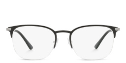 PRADA Half-Rim Square Eyeglasses in Black – Product Photo 1