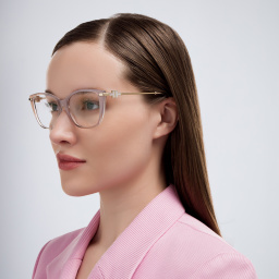 Shop TIFFANY Butterfly Eyeglasses in Beige online.