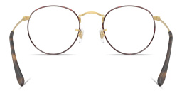 Shop Ray-Ban Round Metal Optics Unisex Eyeglasses in Havana On Gold online.