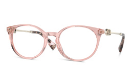 VALENTINO V Logo Round Eyeglasses in Pink – Product Photo 2