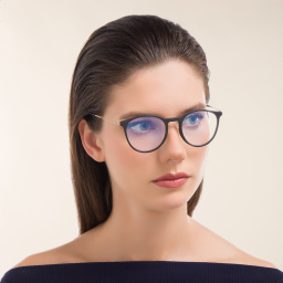 MONOGRAM Round Eyeglasses in Black – Product Photo 5