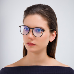 MONOGRAM Round Eyeglasses in Black – Product Photo 6