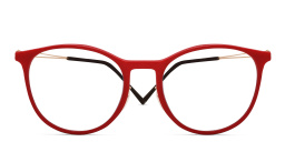 MONOGRAM Round Eyeglasses in Red – Product Photo 1