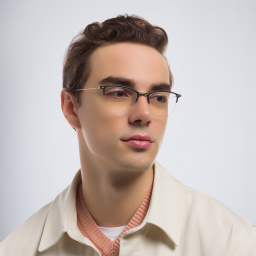 Shop MONOGRAM Half Rim Square Eyeglasses in Black online.