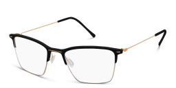 Shop MONOGRAM Half Rim Square Eyeglasses in Black online.