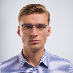 Shop MONOGRAM Half Rim Square Eyeglasses in Blue online.
