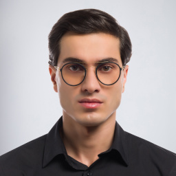 Shop MONOGRAM Unisex Round Eyeglasses in Black online.